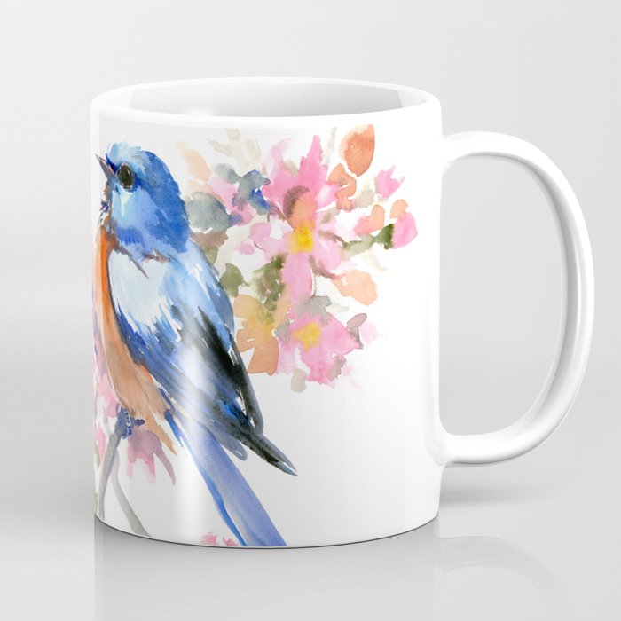 Bluebird and Cherry Blossom Coffee Mug