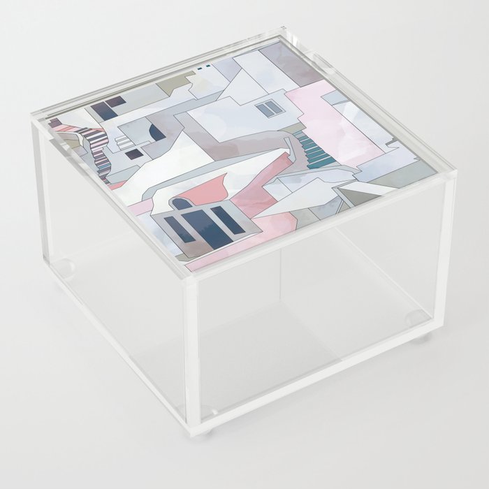 greece houses santorini Acrylic Box