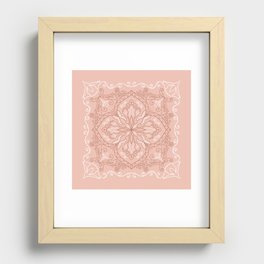 Elegant Terracotta Boho Tile Mandala Recessed Framed Print