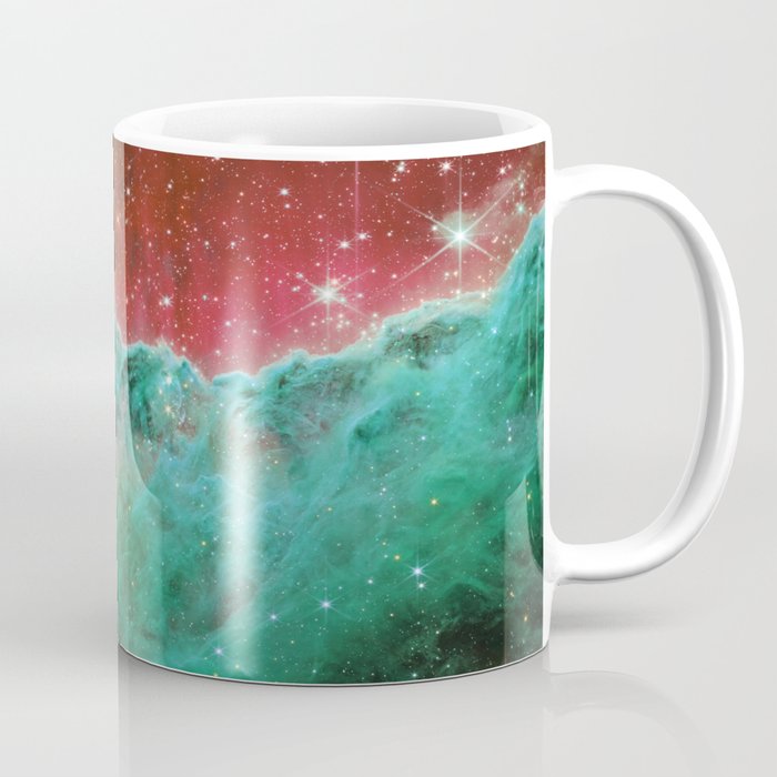 Cosmic Cliffs Carina Turquoise Teal Red Coffee Mug