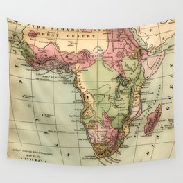 Vintage Africa Map Wall Tapestry