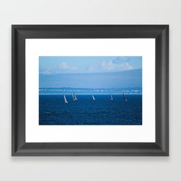Regatta Sailboats Sailing Seascape 4 Framed Art Print