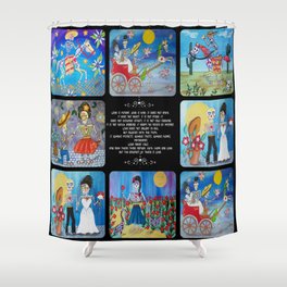 Day Of The Dead Wedding Story Shower Curtain
