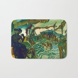 A Battery Shelled by Percy Wyndham Lewis (1919) Bath Mat | War, Battery, Percy, Vintage, Historic, Wwi, Lewis, Shelled, Old, Art 
