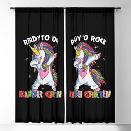 Ready To Rock Kindergarten Dabbing Unicorn Blackout Curtain