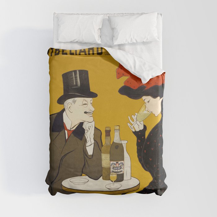 Man and Woman At A Cafe Duvet Cover