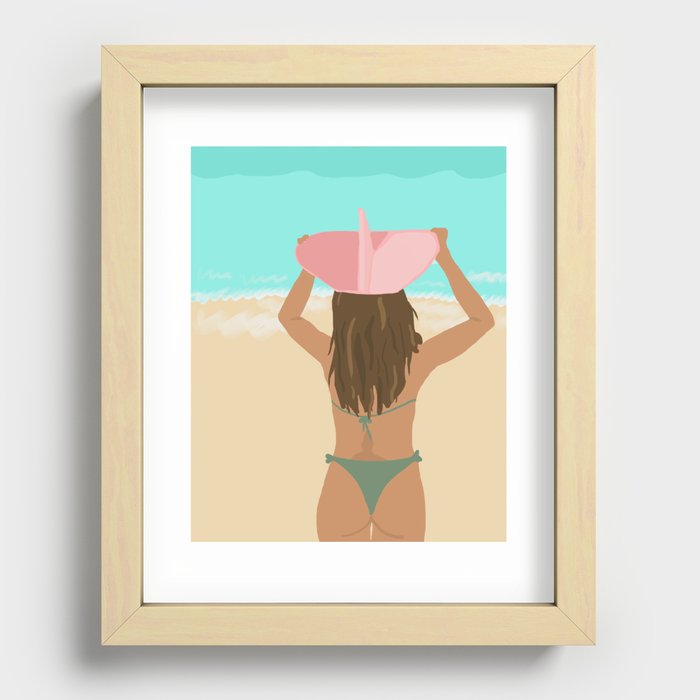 Surfer Girl Recessed Framed Print