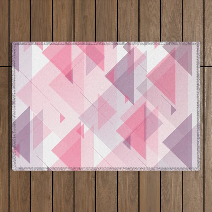 Abstract Pink Triangles Outdoor Rug