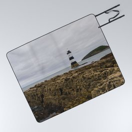 Trwyn du lighthouse and Puffin Island Picnic Blanket