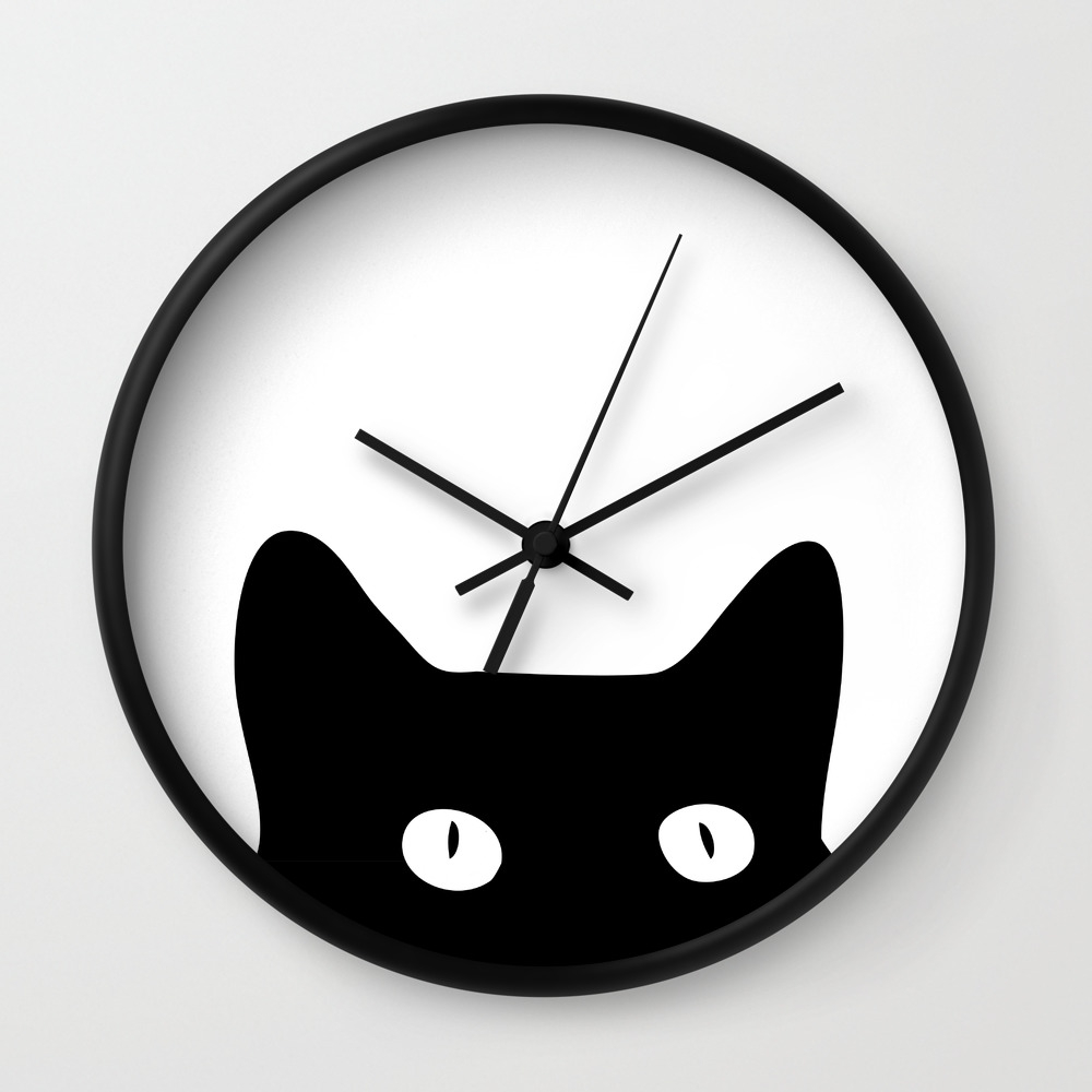 Black Cat Wall Clock By Goodsense Society6