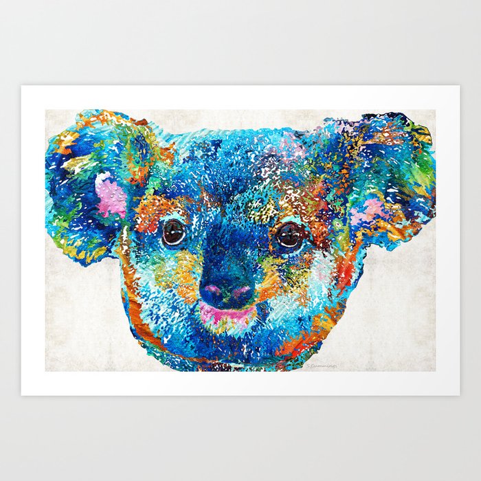 Colorful Koala Bear Art by Sharon Cummings Art Print