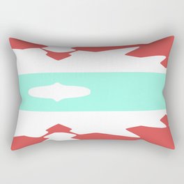 Red and Pastel Blue Axtec Rectangular Pillow
