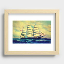 Ship at Sea Recessed Framed Print