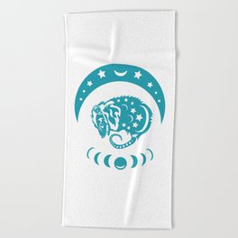 Teal Opossum Beach Towel