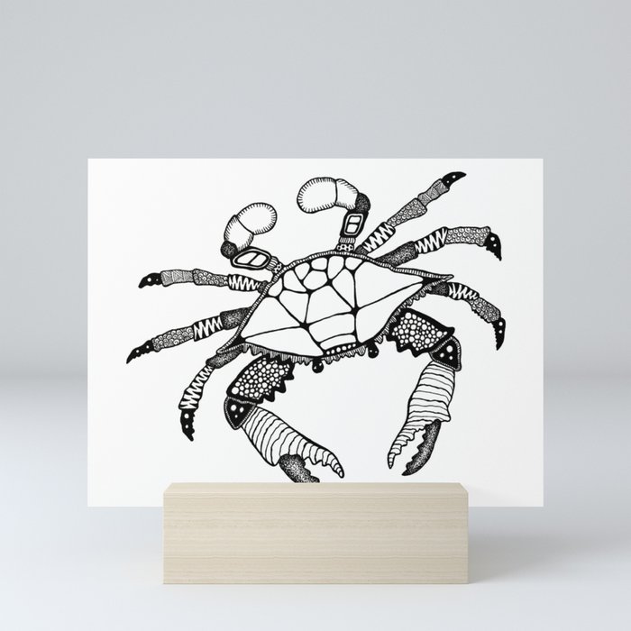 Crab Graffiti 2 Mini Art Print