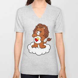 Brave Heart Lion V Neck T Shirt