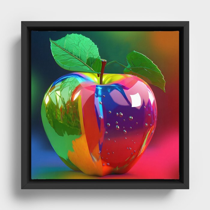 High Gloss Apple Framed Canvas