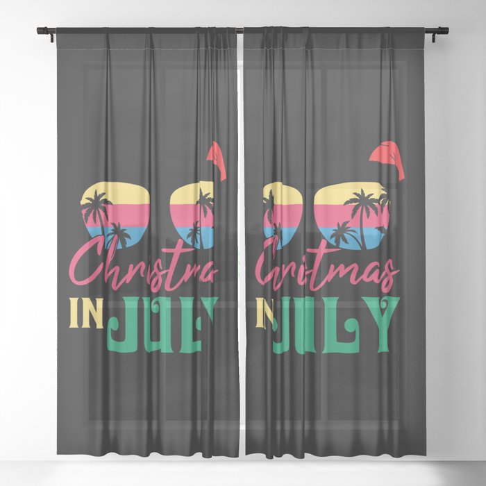 Christmas In July Sunglasses Sheer Curtain