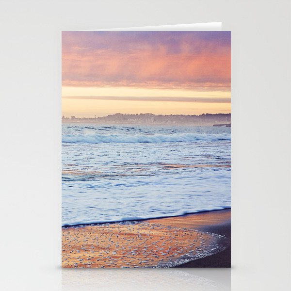 Vibrant Sunset over the Stacks at Huntington Beach, California Stationery Cards