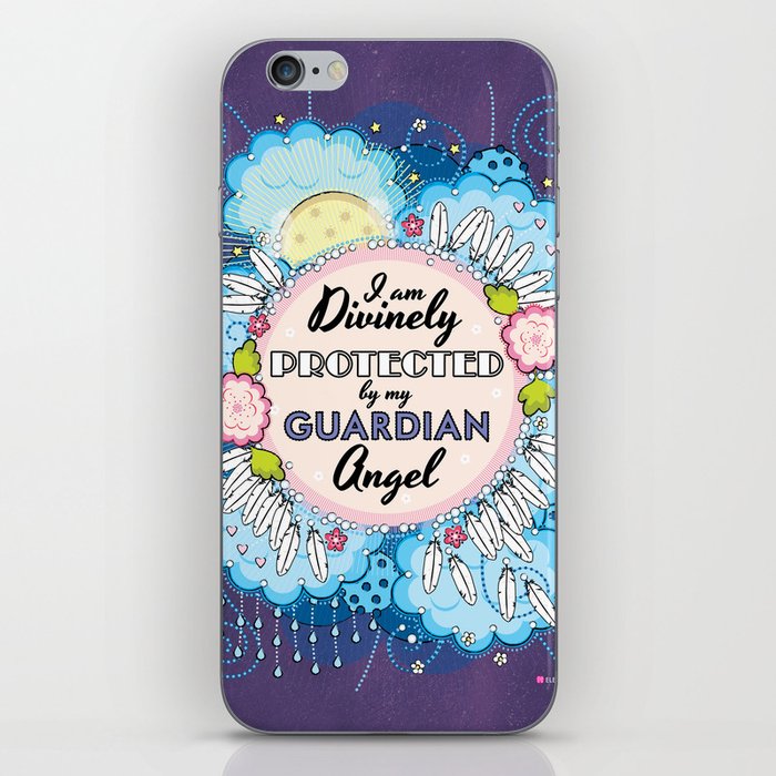 I am Divinely Protected by my Guardian Angel - Affirmation iPhone Skin