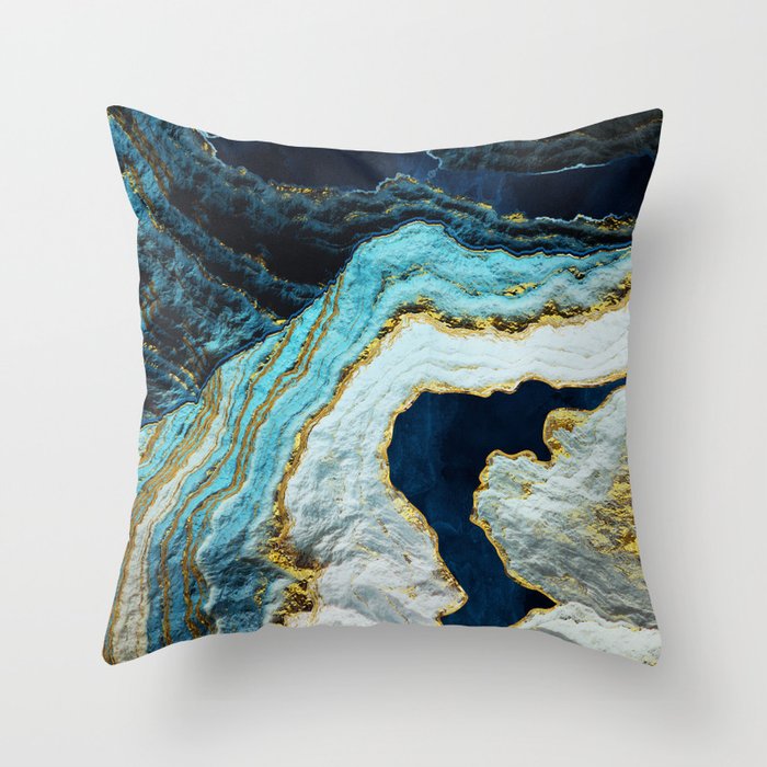 Aerial Ocean Abstract Throw Pillow