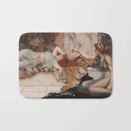Mischief and Repose - John William Godward - 1895 Bath Mat | Lolita, Neoclassicism, Famousart, Venus, Ocean, Greek, Lesbian, Aristocrat, Lgbt, Renaissance 