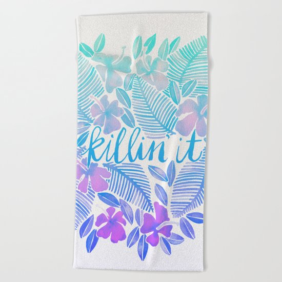 Killin' It – Turquoise + Lavender Ombré Beach Towel