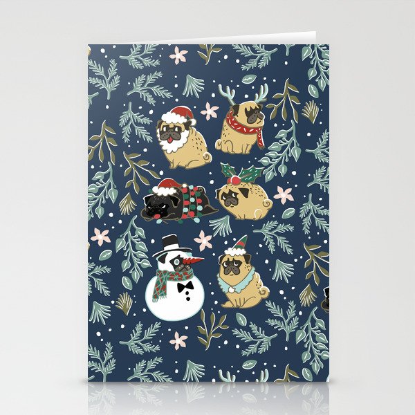 Christmas Pugs Stationery Cards