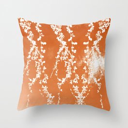 Ferns pattern, ferns, leaves, leaf, nature, botanical, tropical, exotic, orange, white, water, summer, reflection, sun, sunny-day, spring, autumn, Throw Pillow