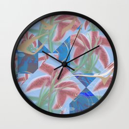 Fancy Lilies Wall Clock