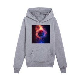 Rose on Fire and Ice Kids Pullover Hoodies