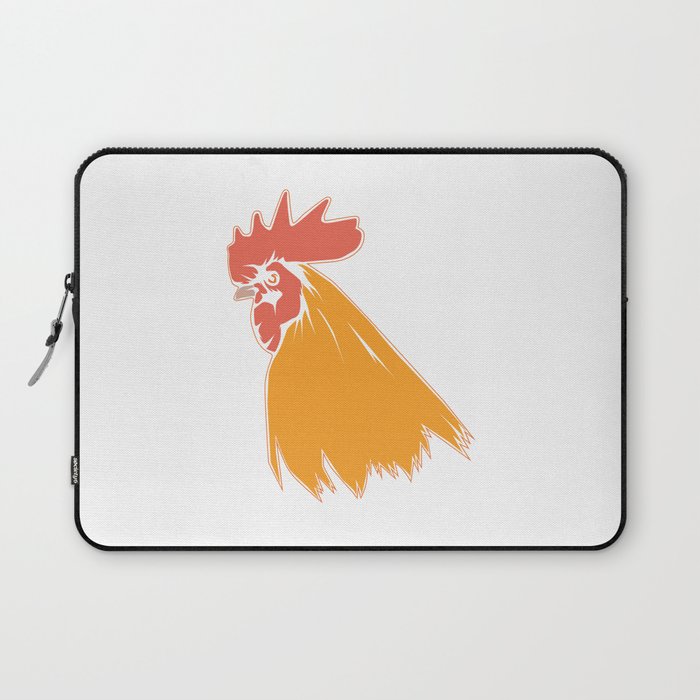Rooster Cock Head Feather Chicken Bird Gift Laptop Sleeve