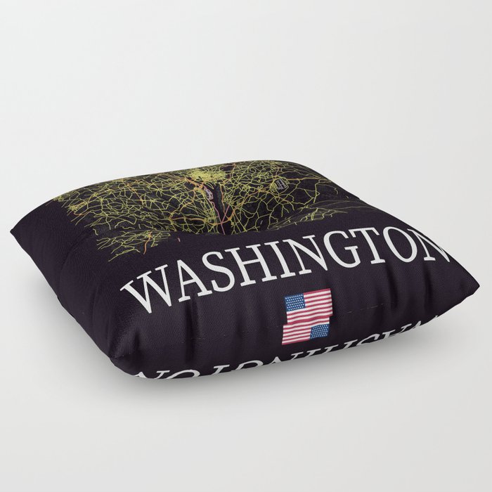 Washington d.c. city map Floor Pillow