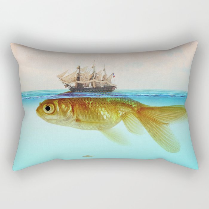 Goldfish Tall Ship Rectangular Pillow