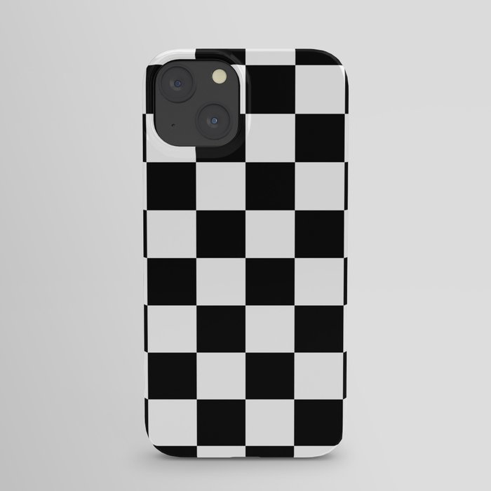 Checkered Pattern: Black & White iPhone Case