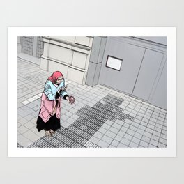 The Rich Beggar Art Print | Heart, Pkinart, Digital, Streetart, Rich, Pkin, Painting, Barcelona, Acrylic, Other 