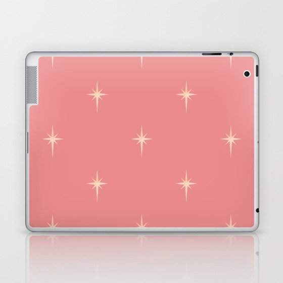  Christmas Faux Rose Gold Foil Star in Deep Pink Laptop & iPad Skin
