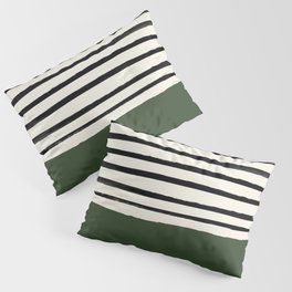 Forest Green x Stripes Pillow Sham