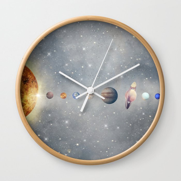 solar system Wall Clock by bri.buckley Society6