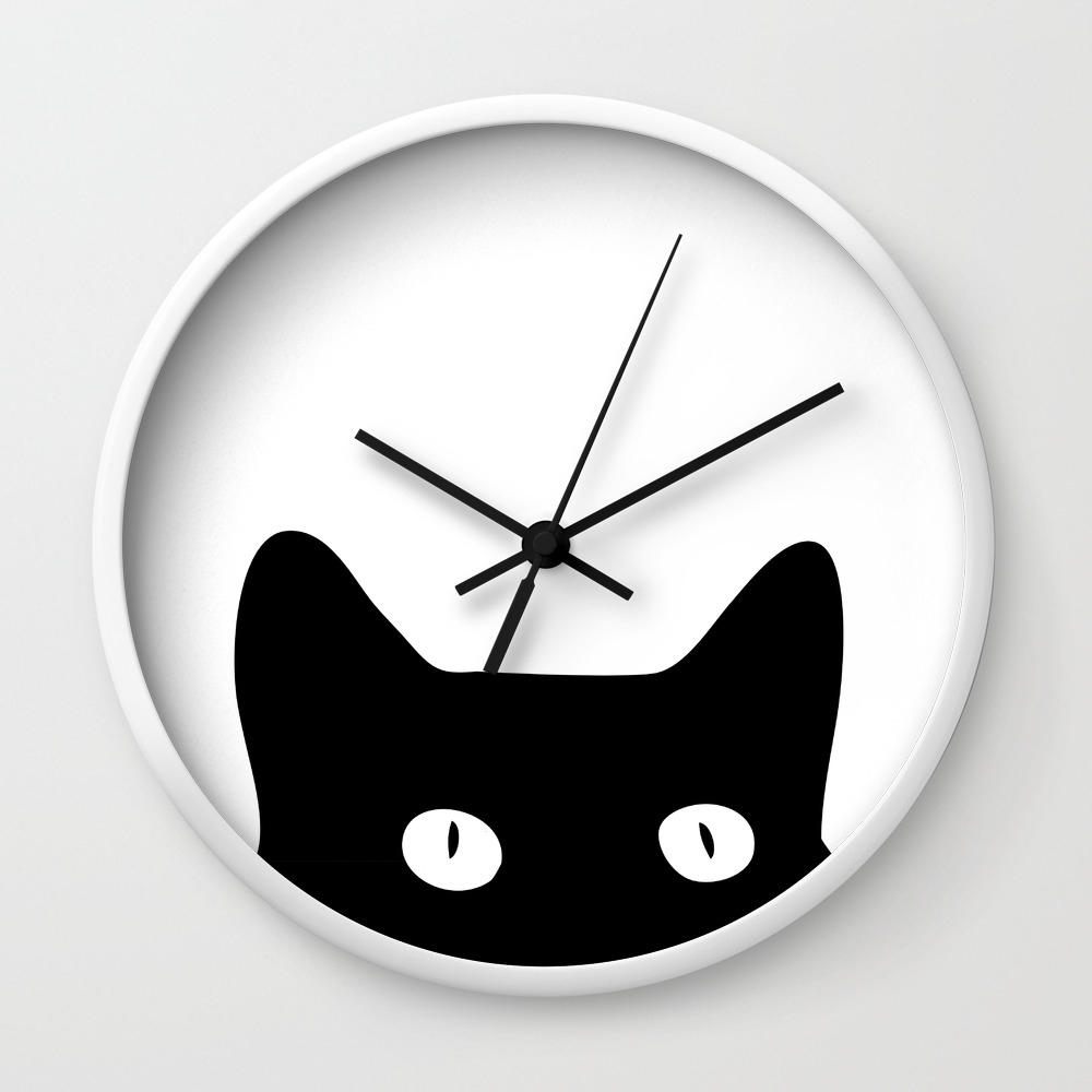 Black Cat Wall Clock By Goodsense Society6