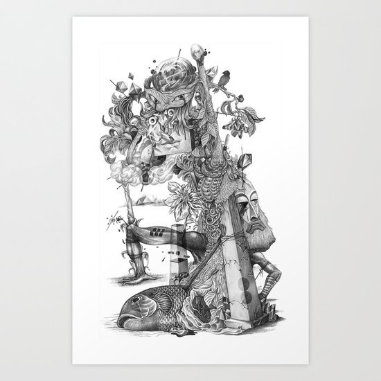compositions Naturally (Black&White) Art Print
