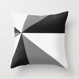 Retro Pop Art Beams - Black White Grey Throw Pillow