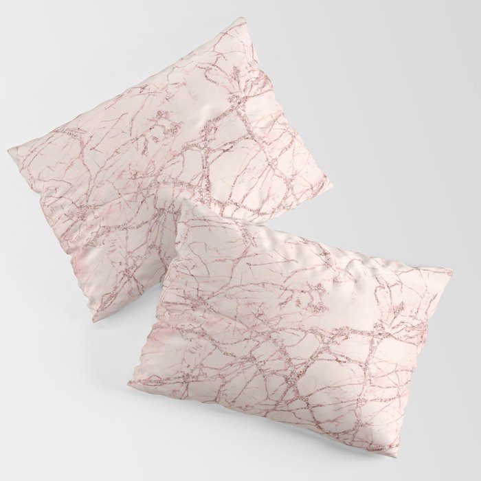 Rose Glitter Line Marble Collection Pillow Sham