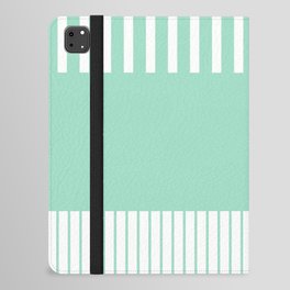 Colour Pop Stripes - Mint Green and White iPad Folio Case