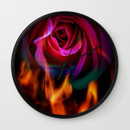 Fire rose Wall Clock