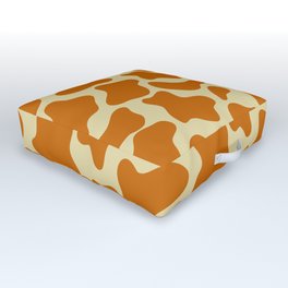 Aesthetic Cow Print Pattern - Alloy Orange and Cookies And Cream Outdoor Floor Cushion