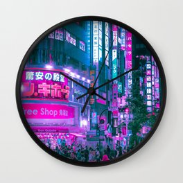 Cyberpunk Tokyo Wall Clock