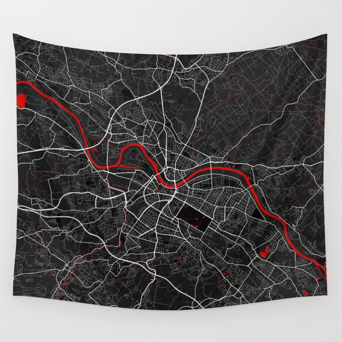 Dresden City Map of Germany - Oriental Wall Tapestry