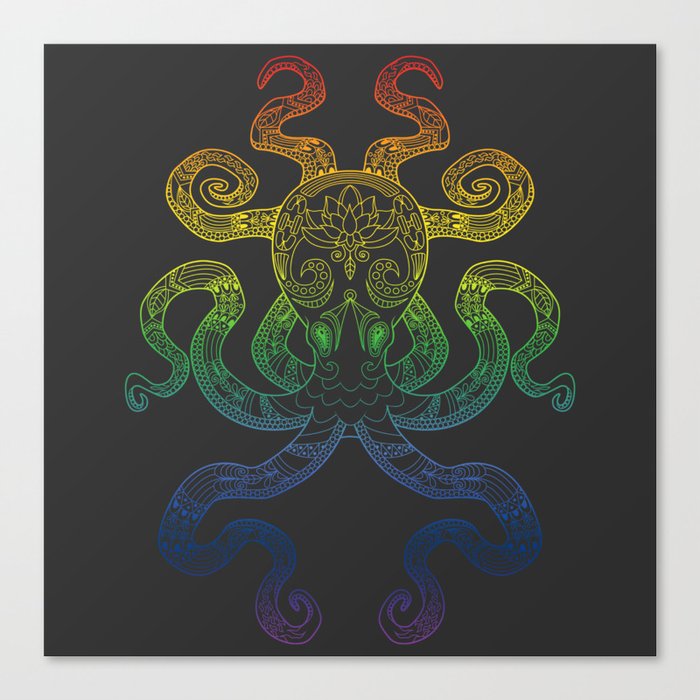 Color Me Octopus - Rainbow Pride Canvas Print