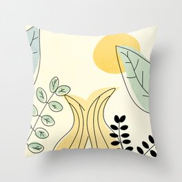 Floral Leaves Nature Throw Pillow